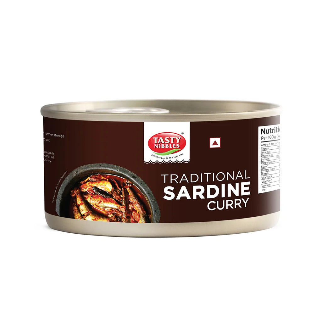Tasty Nibbles - Ready to Eat Traditional Sardine Curry – 6 x 185g - PACK OF 6